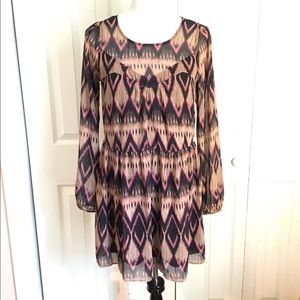 Express Boho Mini Dress with keyhole back XS